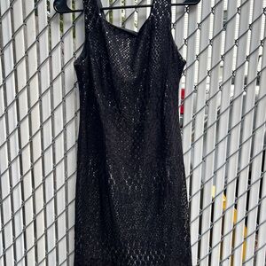 Vintage Jazz II Shimmer/Sparkle/Lace Dress Size Women’s 8 in Black Cover/Silver